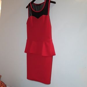 MYTH Red peplum dress